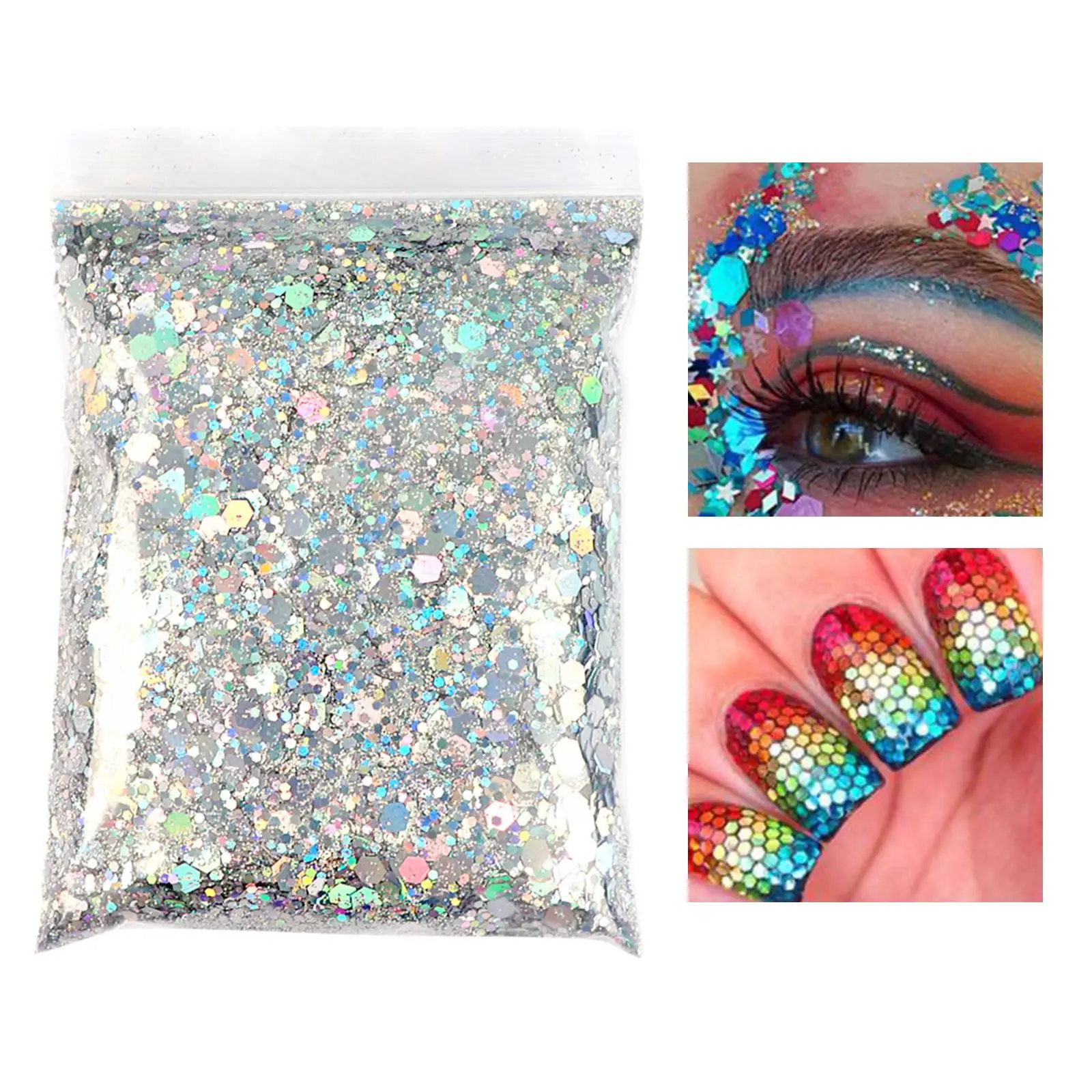 2x1 sac 50g paillettes pour ongles paillettes Paillette flocons 3D Nail Art décor