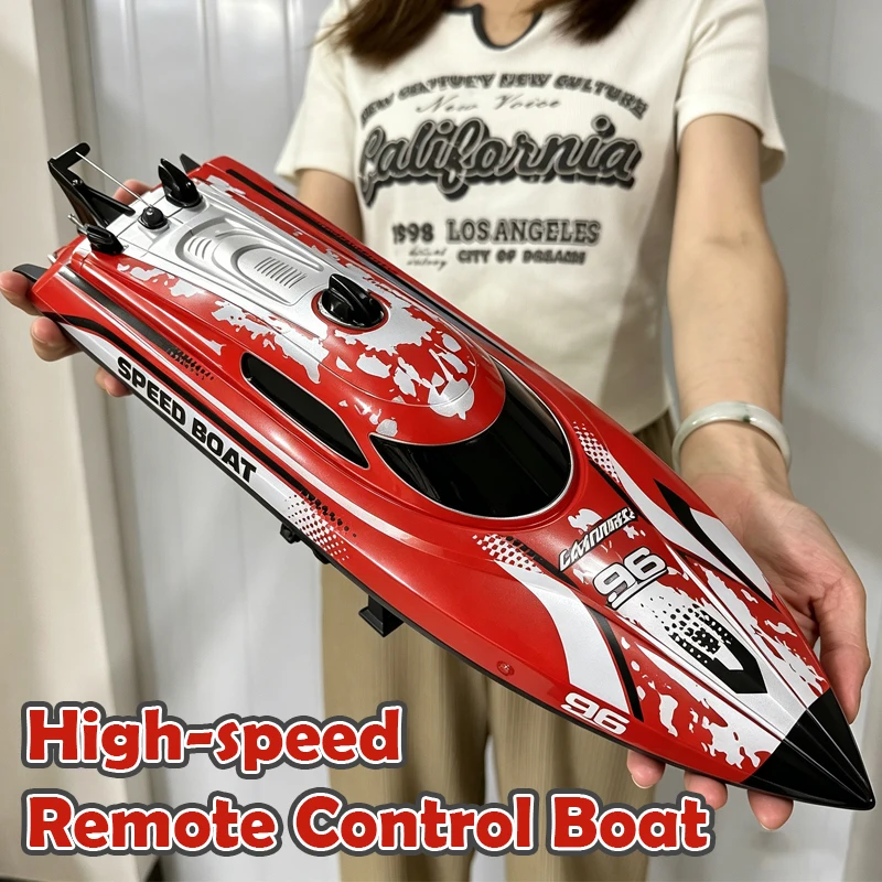 

High-speed Remote Control Boat with Waterproof Illuminated 25KM/H RC Speedboat Outdoor Water Electric Toys for Children Kid Gift