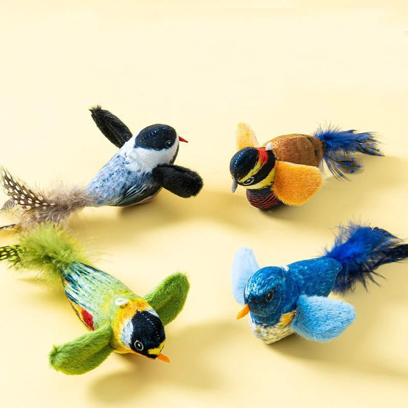 

Bird Simulation Sound, Biting Resistant Cat Toy, Self-entertaining and Boring Chirping Bird, Hanging Feather Cat Toy, Pet Toy