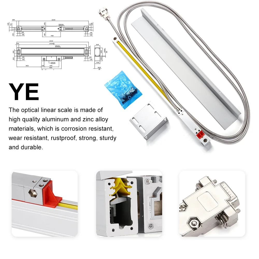 マシン用デジタル読み出しキット、リニア光学定規、リニアスケール、YH200-2軸ドロ、5u、5v、ttl、2個