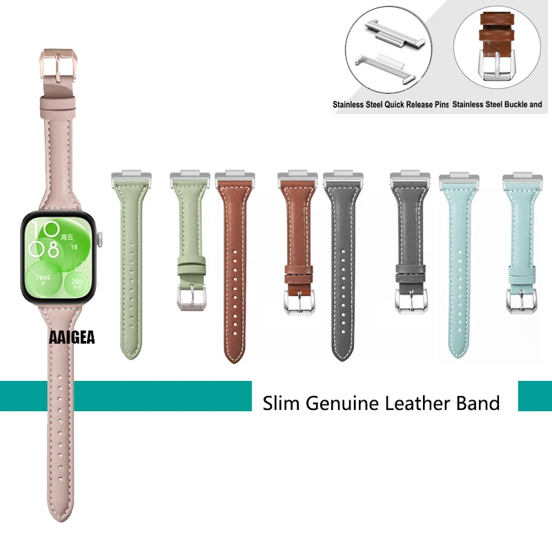 

Женский тонкий ремешок на запястье, модный тонкий ремешок из натуральной кожи для Huawei Watch Fit 3 / Fit 2