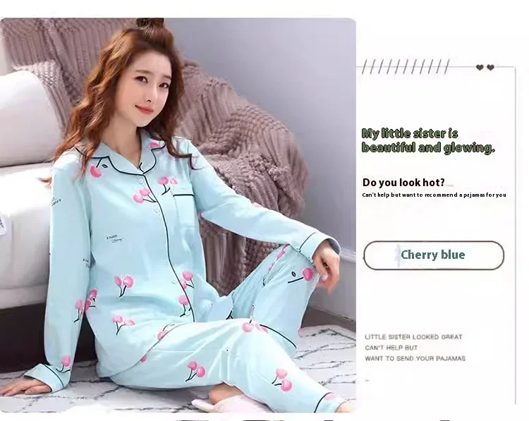 Four Seasons Damen-Pyjama-Set mit Revers-Oberteil und langer Hose, kariert, gestreift, bedruckt, 2-teiliges Set, Damen-Nachtwäsche, Homewear – Detail 2