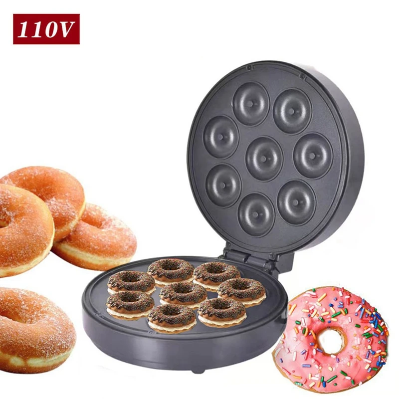 1Piece 1400W Portable Breakfast Snacks Desserts Maker For Kids Non-Stick Coated 8 Donuts Kitchen US Plug