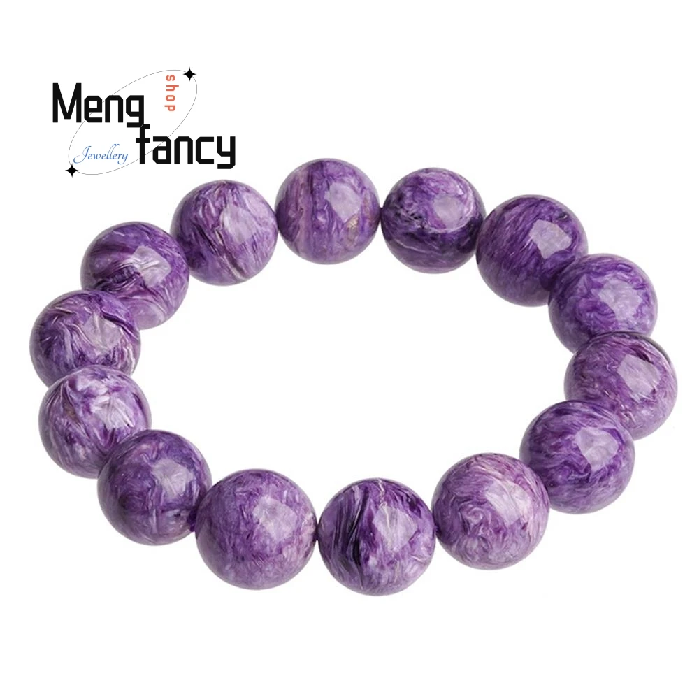 Fashion Crystal Natural Amethyst Simple Elegant High-grade Bracelet Women Imperial Purple Charoite String Popular Luxury Jewelry