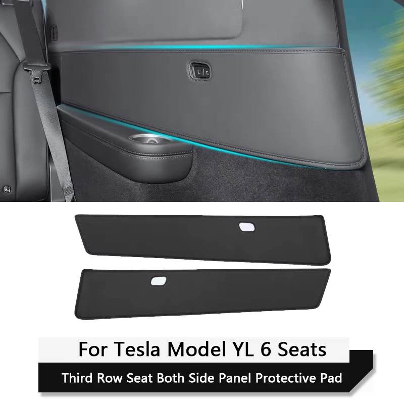Für Tesla Model YL 6-Sitzer Dritte Sitzreihe Beidseitige Anti-Kick-Pads Leder Rücksitz Kratzschutz-Schutzpolster Auto-Zubehör – Detail 7
