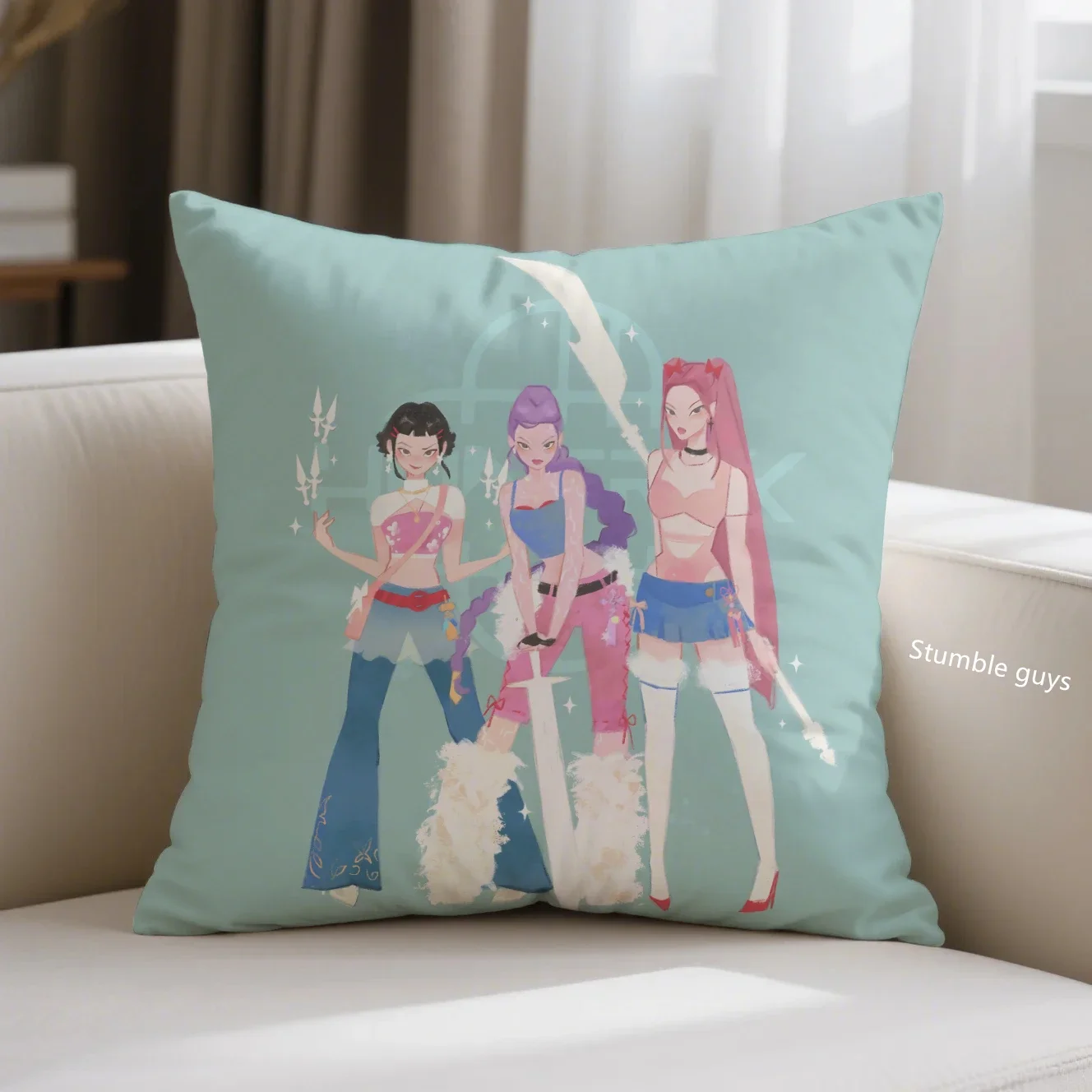 Kpop شيطان الصيادين المخدة أنيمي غطاء وسادة أريكة غرفة المعيشة