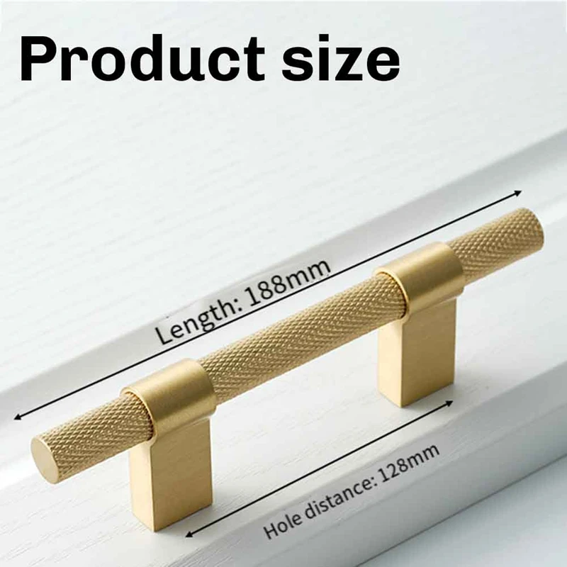 Шкафчик Т-образный с накатанной головкой из твердой латуни, удлиненная длина 188 мм, Кухонная техника, посудомоечные машины, холодильники, тянуть