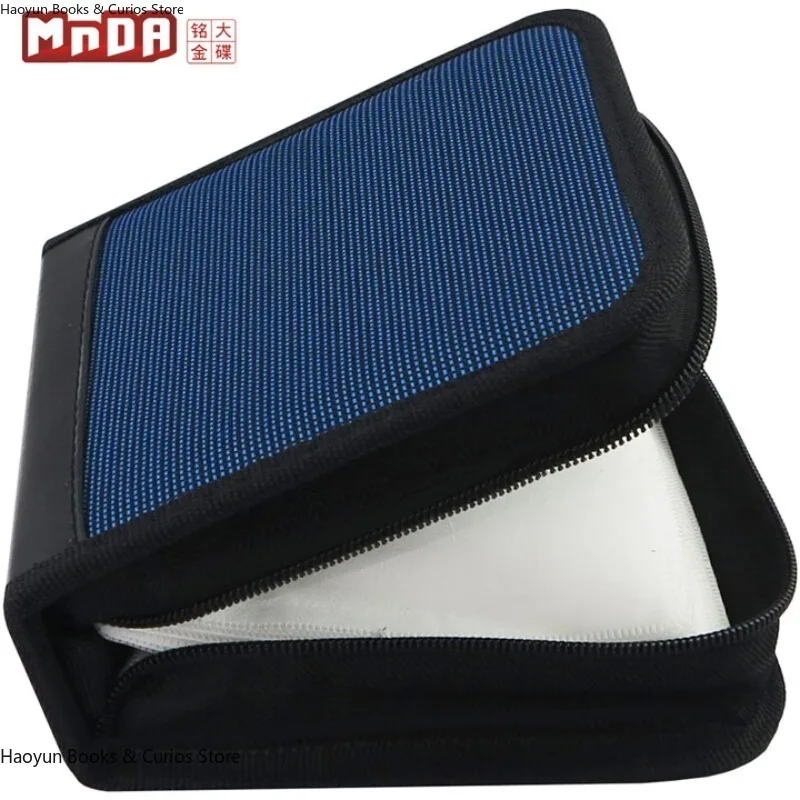 Organizer na 40 płyt CD/DVD, niebieski, wytrzymały płócienny futerał do przechowywania, płócienna torba na CD/DVD, (portfel na CD/DVD - mieści 40 płyt)