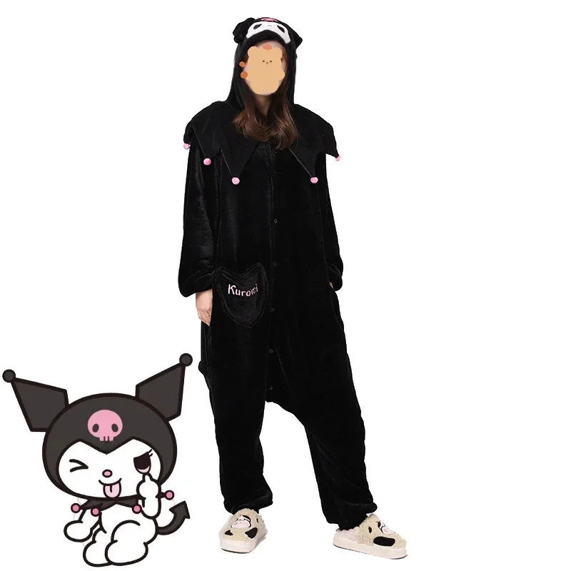 Kuromi Cosplay Onesies Costume Women Pajamas Adult Cartoon Halloween Onesies For Cosplay Party Girls Birthday Christmas Gifts