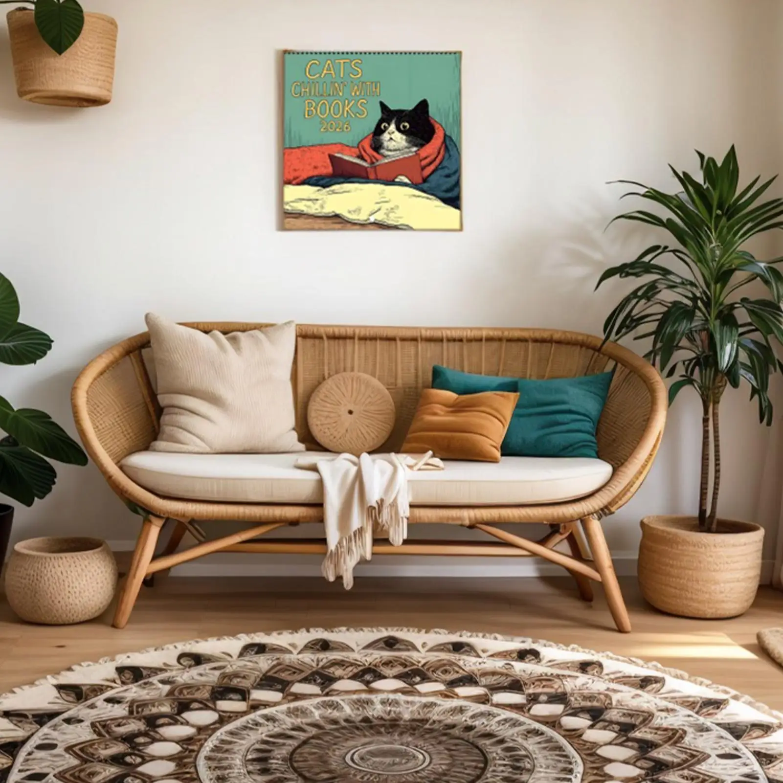 

Wall Calendar 2026 Monthly Hangable Wall Calendar Cat Design Monthly 12 Month Family Planner Organizer Calendar for Home Office