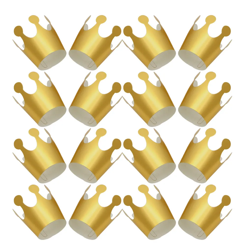 20Pcs Paper Crowns Birthday Hats for Party Decoration Crown Headwear Photo Prop Fun Celebration Accessory Bulk