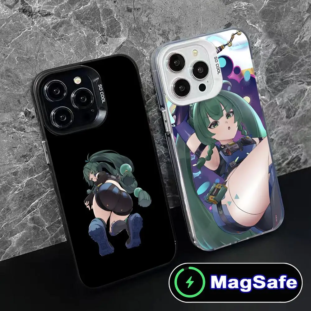 حافظة هاتف Zenless Zone Zero QingYi لهاتف iPhone 16 15 14 13 12 11 Pro Max Plus MagSafe غطاء حماية شفاف اللون جميل