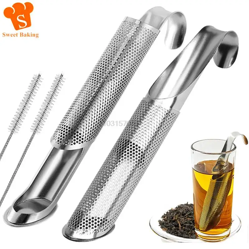 Infusor de té de acero inoxidable, diseño de tubería creativa, taza de té de Metal para colador, filtro elegante para té Puer, accesorios de herramientas de té de hierbas