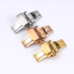 Butterfly Deployment Buckle Automatic Double Click Stainless Steel Strap Button For Watch Band 16mm 18mm 20mm 22mm Gift Tool