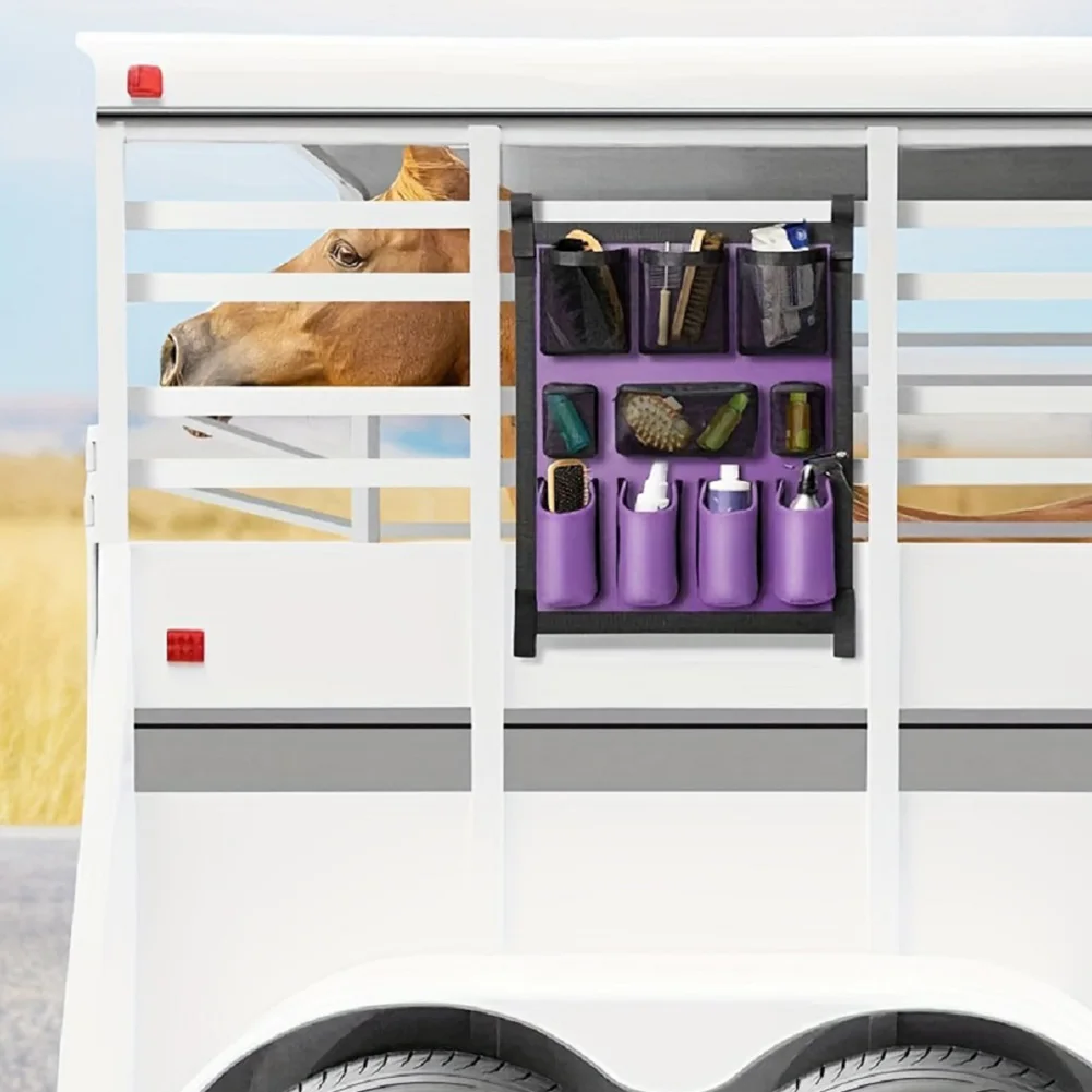 

Horse Tack Storage Bag Horse Trailer Organizer Storage Hanging Bag (Purple)
