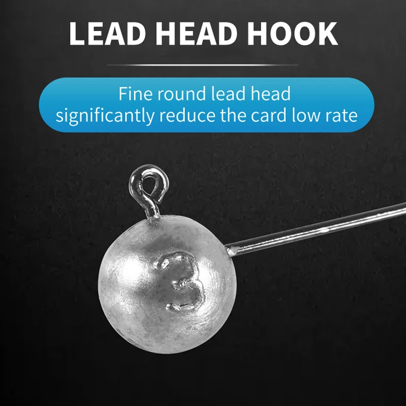 ORJD 10pcs Crank Jig Lead Head Fishing Hook 0.5g 1g 1.5g 2g 2.5g 3g 5g 7g 10g 14g Soft Silicon Lure Fishhooks Fishing Track Tool