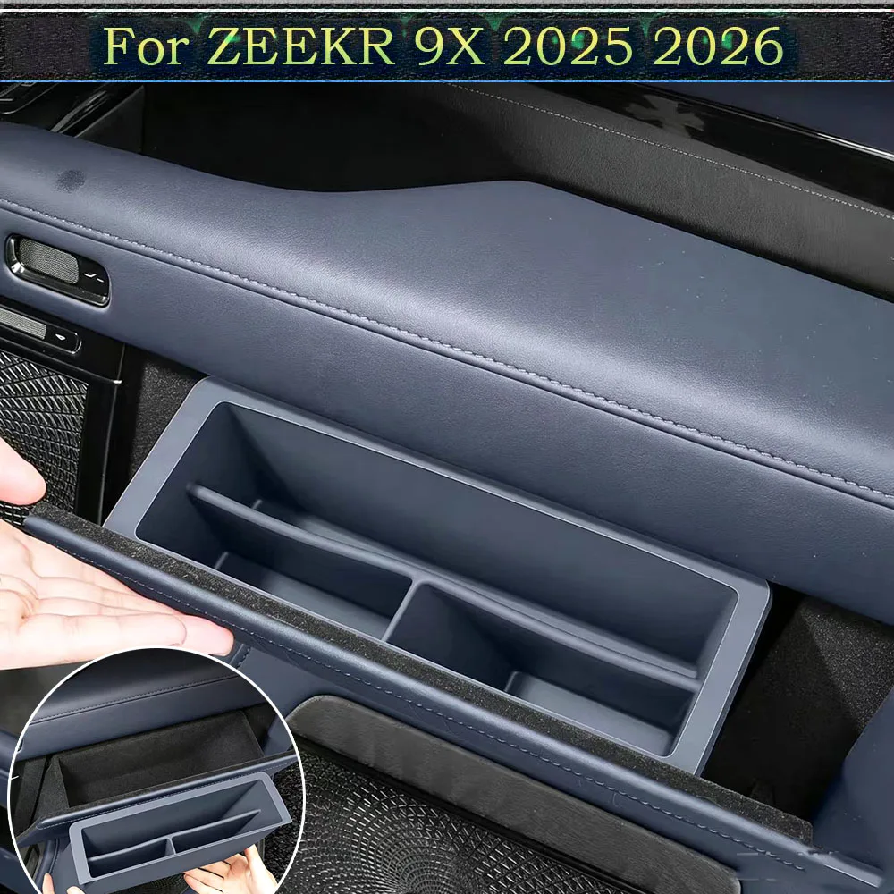 Custom Fit For ZEEKR 9X 2025 2026 Door Secret Storage Tray Waterproof Silicone Divider Holder For Middle Door Interior