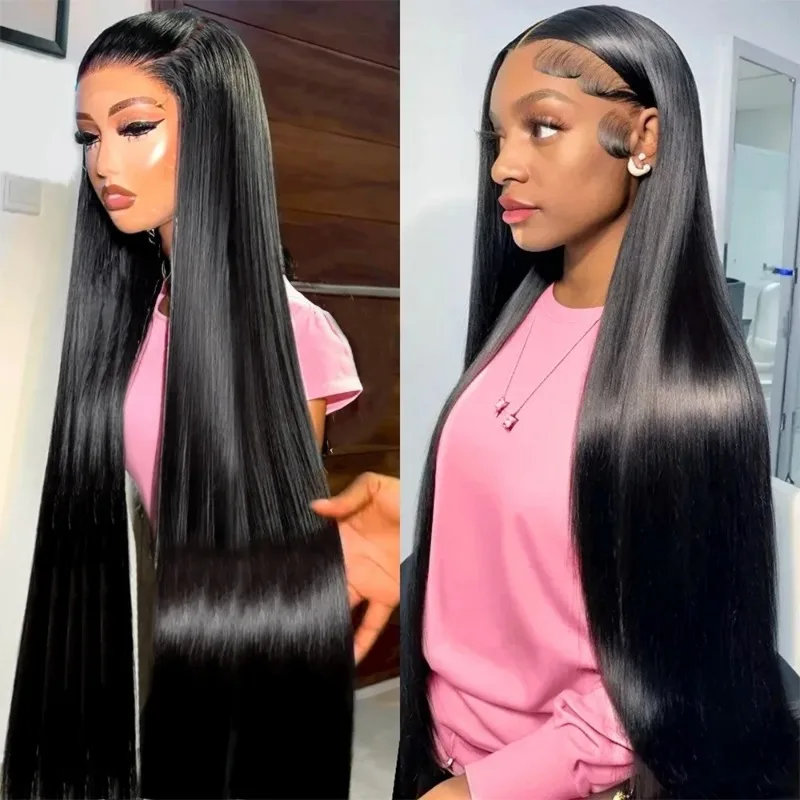 30 32Inch Straight Lace Front Wig 220% Density For Women Human Hair Wigs 13X4 13X6 Lace HD Transparent Lace Frontal Wigs