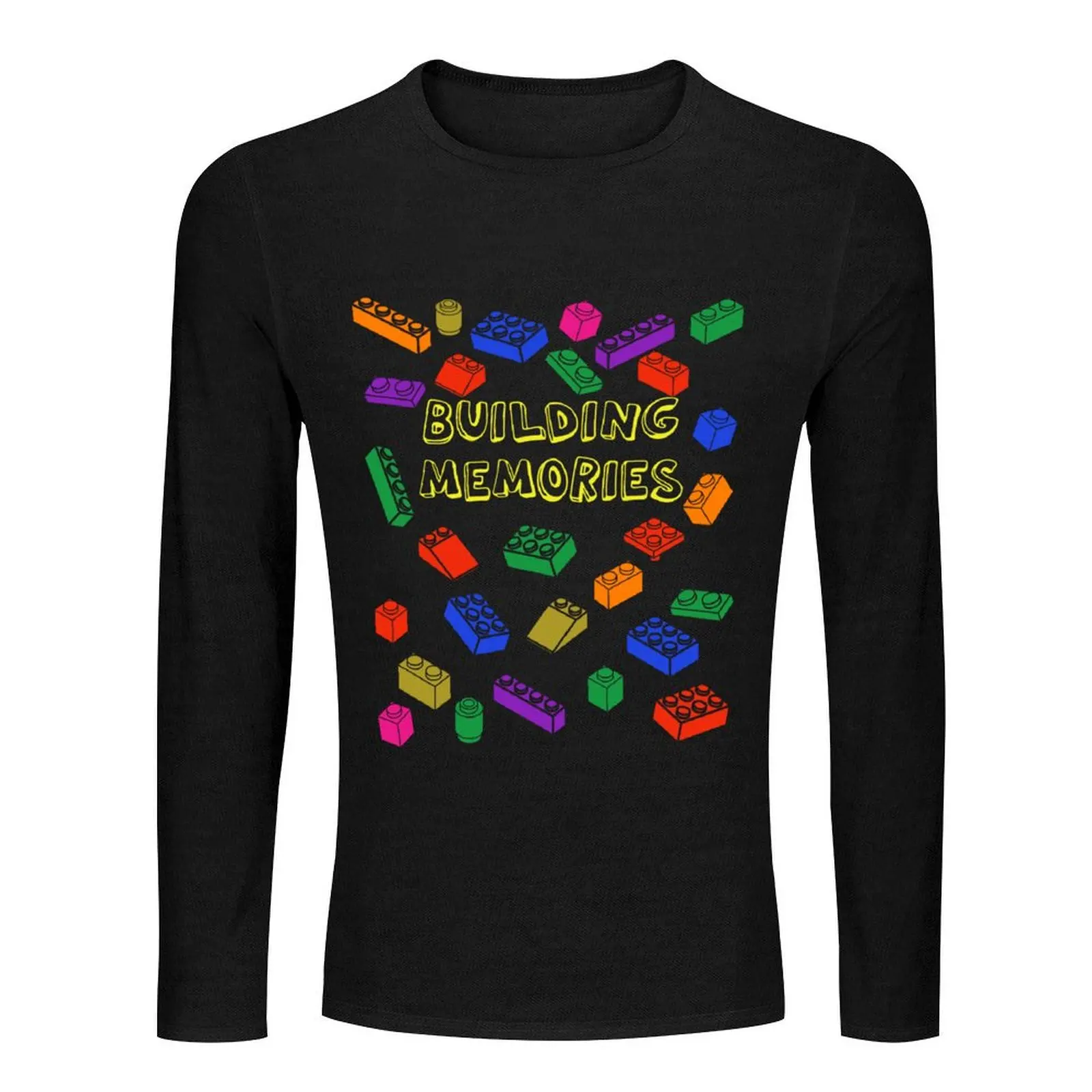 Building Memories Colorful Plastic Building Bricks Long T-Shirt black t shirts customized t shirts t shirts men