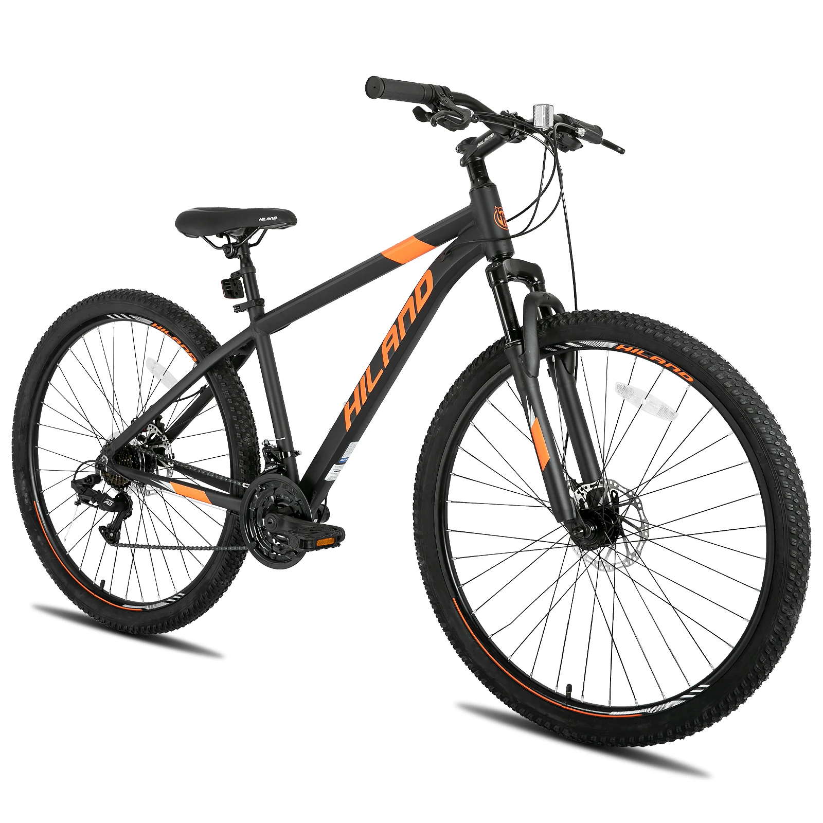 HILAND 29 inch mountain bike with a 21 speed aluminum frame, Shimano gearbox, disc brake, suspension fork，black/blue