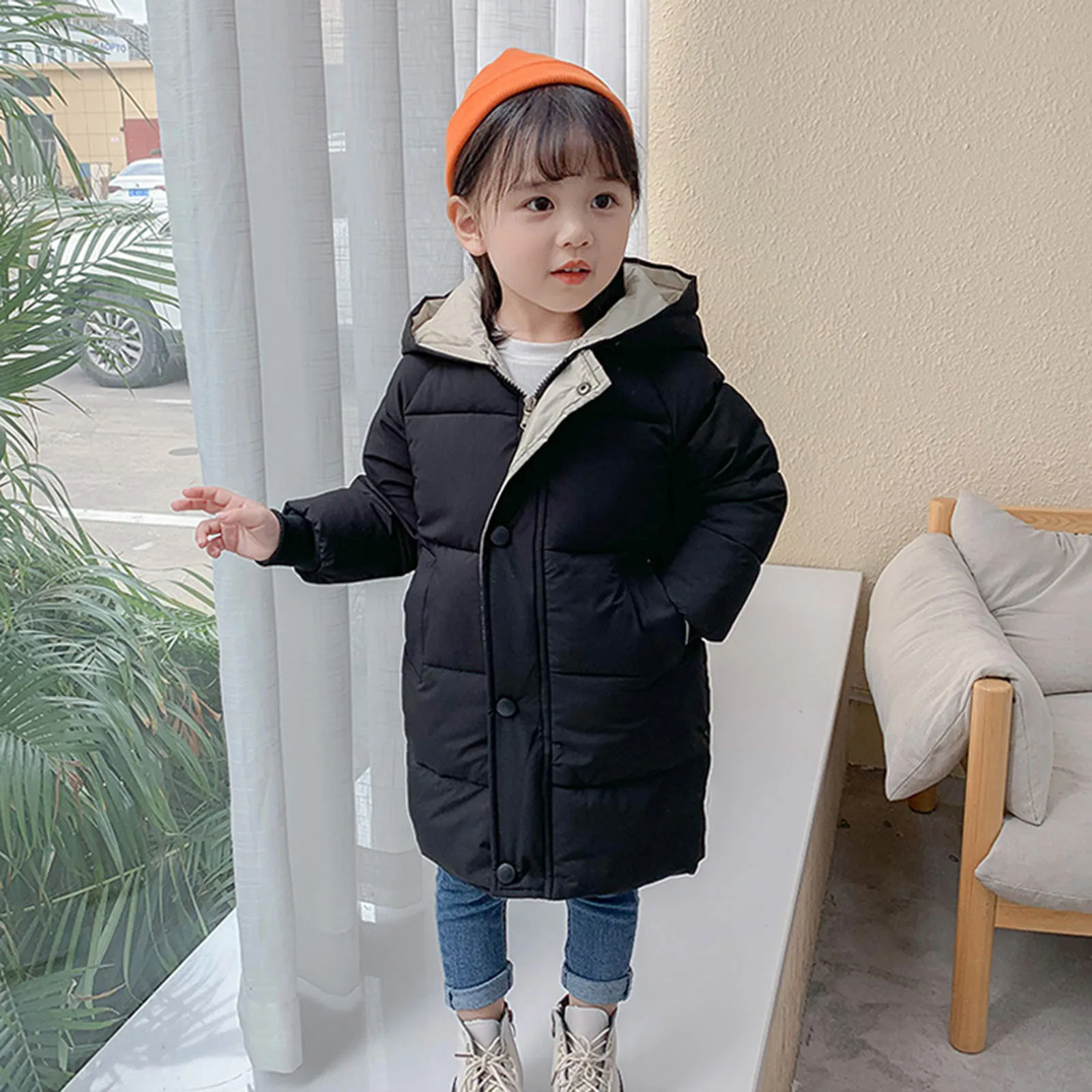 Toddler Baby Kids Girls Soft Sweater Coat Winter Thick Warm Button Hooded Toddler Coats for Girls 4t Big Girls Outerwear