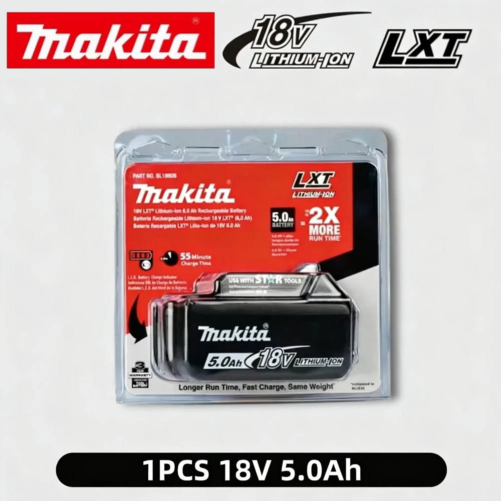 100% originele Makita-batterij, 18V 6.0Ah oplaadbare batterij, vervangt Makita BL1830B L1840B L1850B L1860B, accu voor elektrisch gereedschap