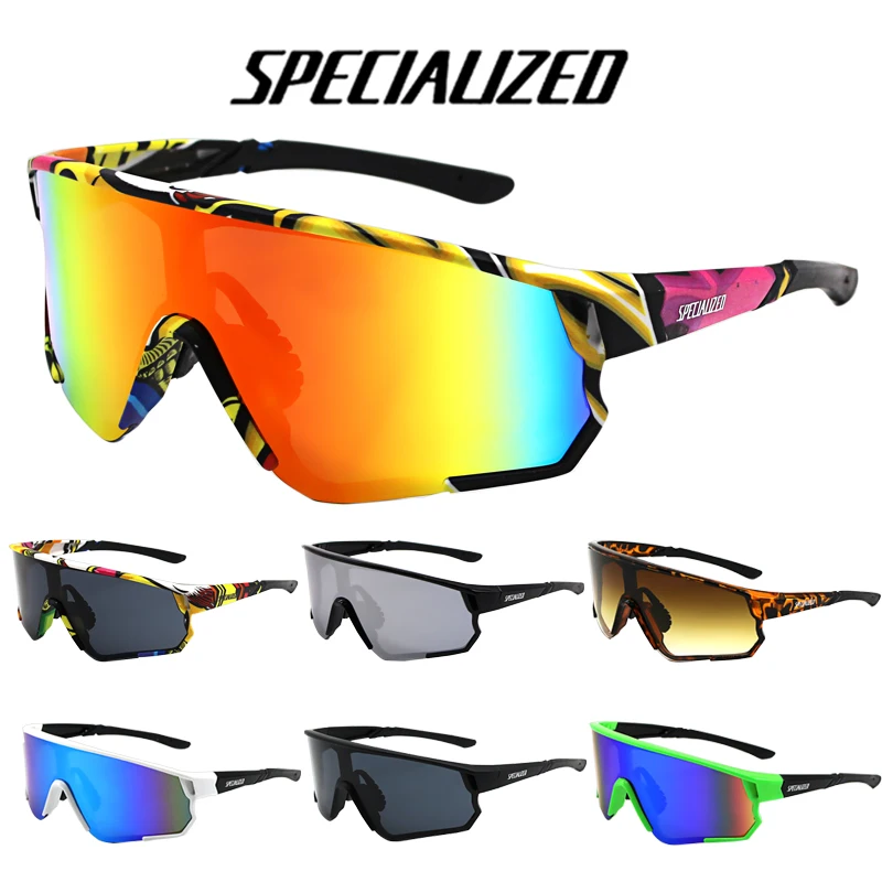 Cycling Glasses Women Men UV400 Mirror Sports Sunglasses Wraparound Biking Goggles Running Hiking Golf Fishing Driving with Box