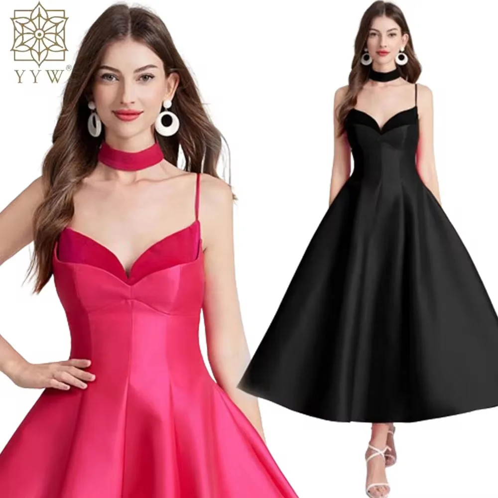 A-Line Long Prom Dresses Sleeveless Pleat Polyester Party Dress Evening Dress Large Hem Design for Women Dress 2024 Summer