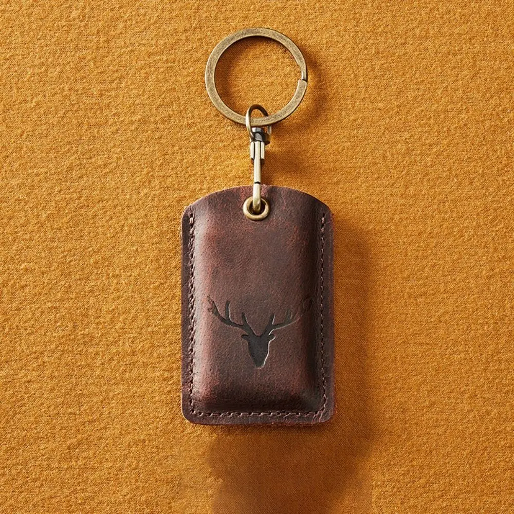 Кожаная идентификационная карта, держатель для карт с защитой от отпечатков пальцев, брелок, аксессуары для защиты от падения, сумка для карт доступа, универсальная