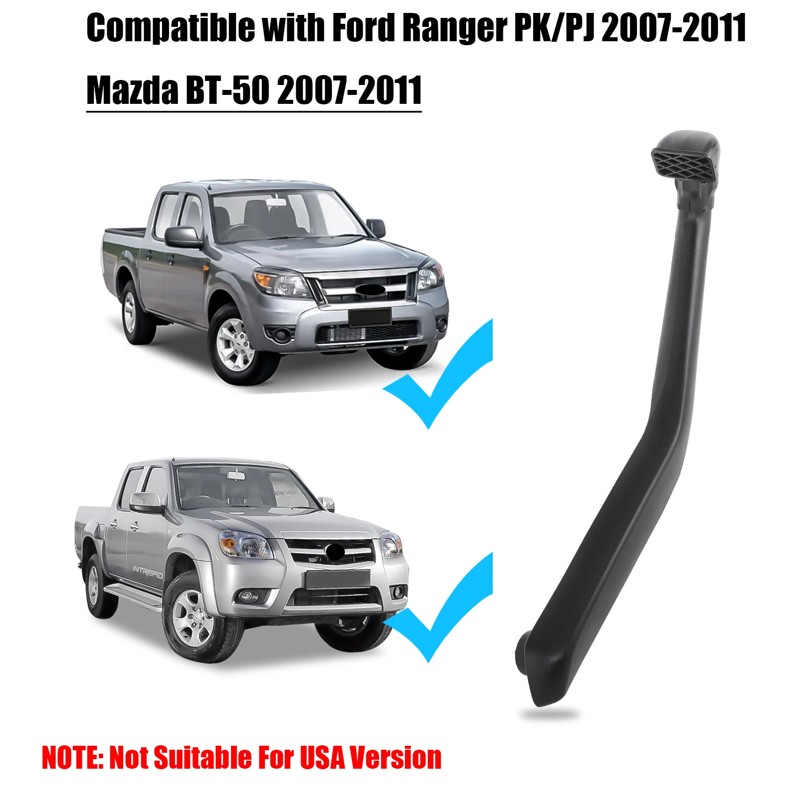Off Road Air Ram Intake Snorkel Kit For Ford Ranger PK PJ Mazda BT50 BT-50 2007-2011 Wading Breath Hose Pipe Car Accessories - view 5