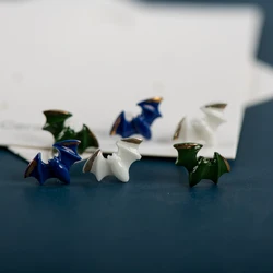 Bat Abstraction Fine Ceramic Stud Earrings Anti allergic Needle Plated Porcelain Wholesale Gift Accessories #XN567