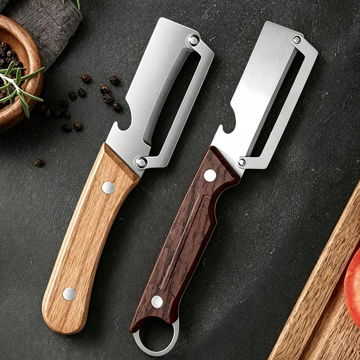 Kitchen Peeler Stainless Steel Sugar Cane Peeler for Peeling and Slicing Fruits Vegetables Bottle Opener Kitchen Tool