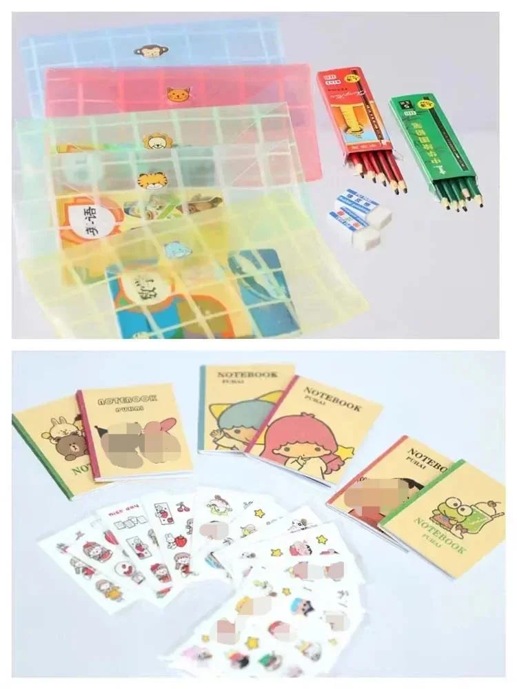 Dollhouse Mini Cartoon Picture Book Stickers Color Schoolbag Cartoon Notebook Pencil Award Calendar Computer Miniatures Clay Set