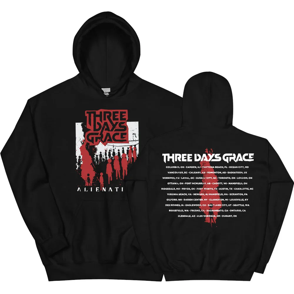 THREE DAYS GRACE ALIENATION Hoodies Long Sleeve Fashion Hooded Sweatshirts for Male Unisex Streetwear Graphic Printing Pullovers