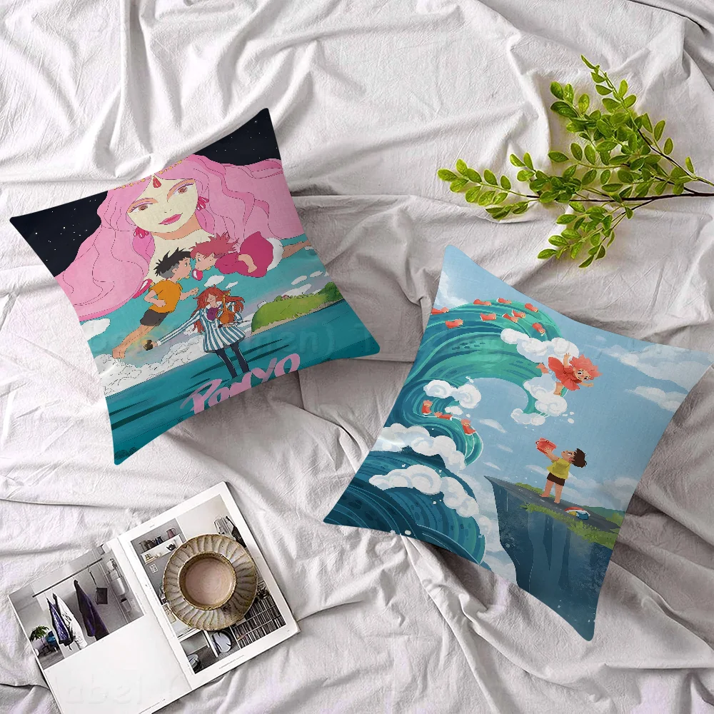 

P-Ponyo On Cliff By The SeaPillow Anime Pillow Sofa Bed Head Pillow Cover Cushion Cover 45x45 Cm Fashion