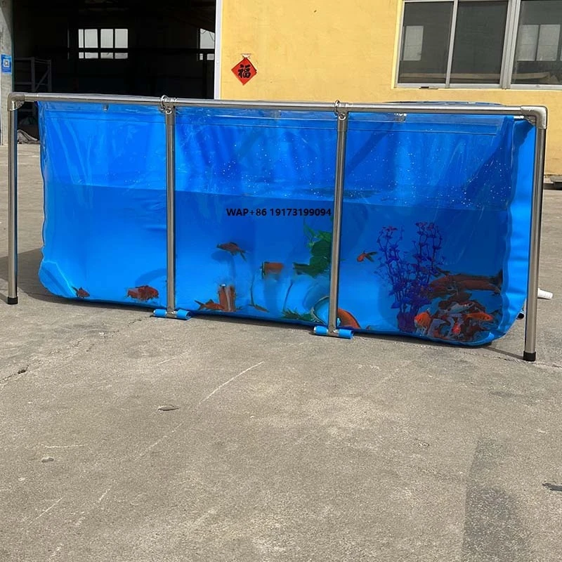

5000L 6000L Litr Hot Sale Durable Folding Aquaculture Ponds square Pvc Round Fish Breeding Pools for Fish Farming
