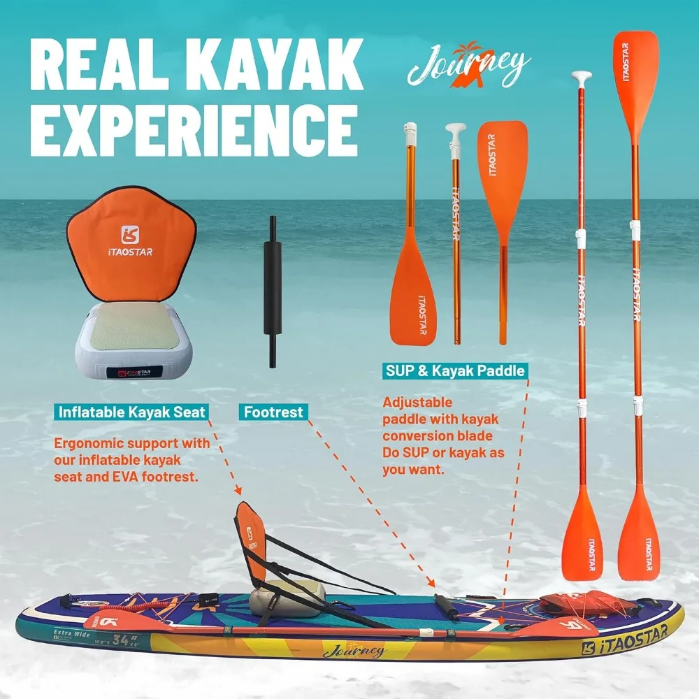 Journey 34" Extra Wide Paddle Board for Better Balance 5
