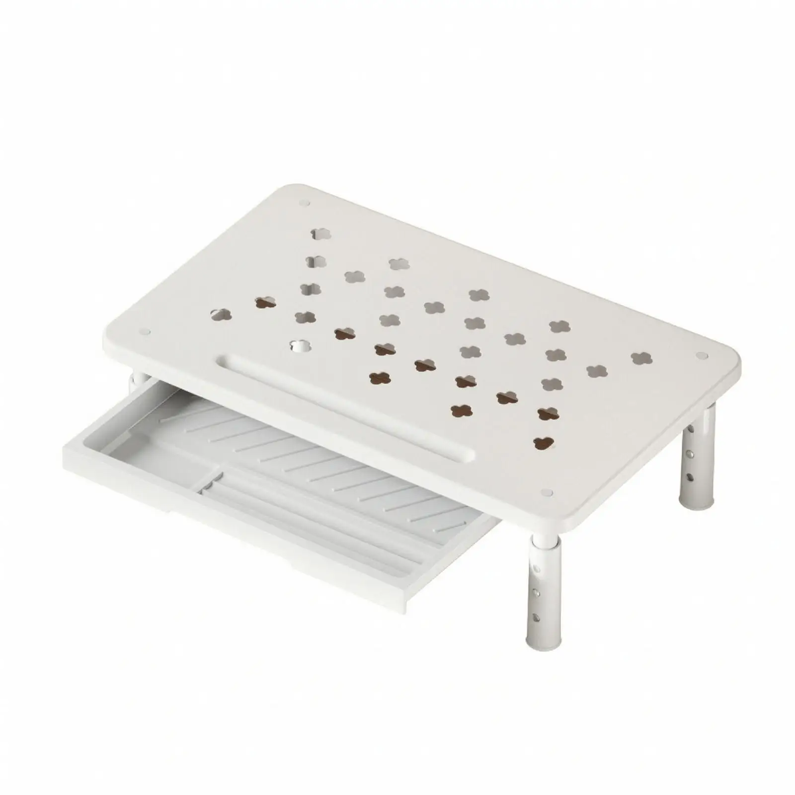 Display Screen Riser with Drawer Ergonomic Ventilated Display Screen Stand Space-Saving Laptop Stand with Adjustable Legs for