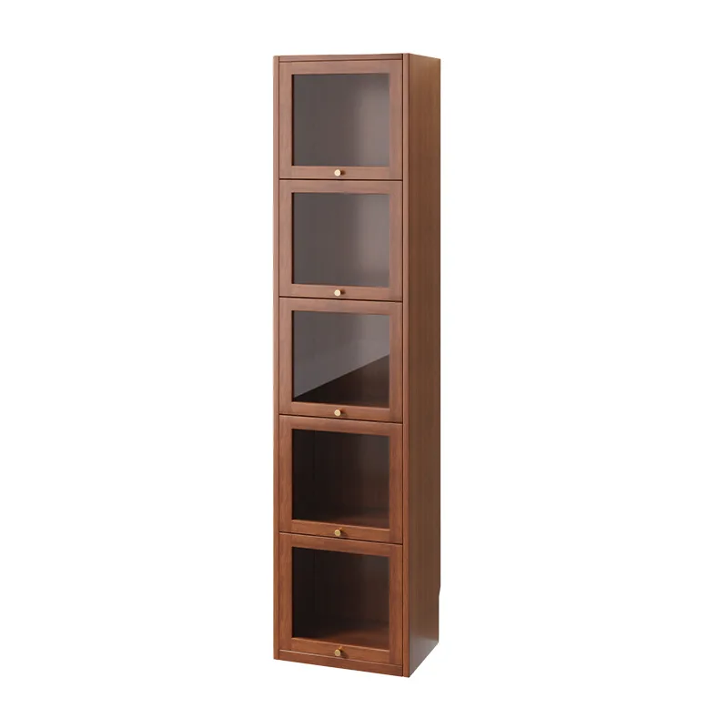 Bookshelves floor-to-ceiling storage shelves solid wood integrated wall display cabinets small and narrow bookcases