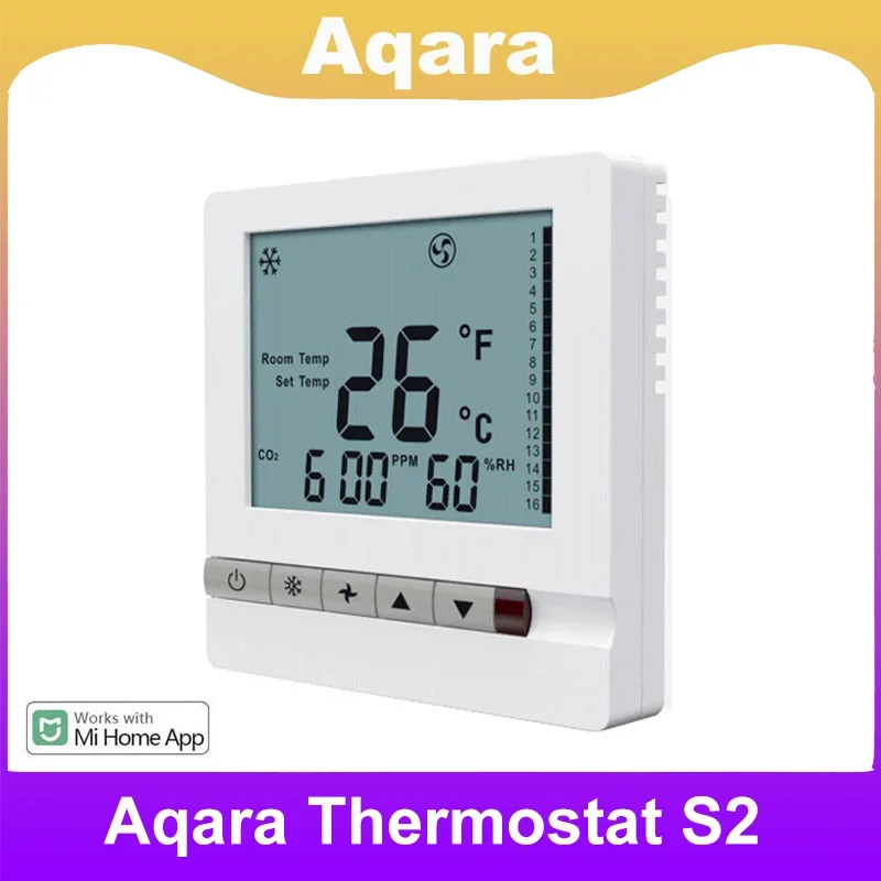 Aqara S2 Thermostat Central Air Conditioning Controller Floor Heating Controller  Smart Home Work For Xiaomi Mijia Mi Home APP