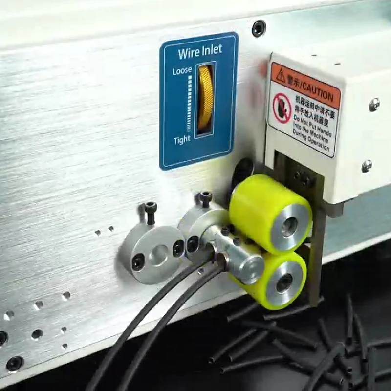SWT-608-QG-2S 2 Wheels Automatic Wire Tube Sleeving Pipe Cutting Machine For Wire Cable Cutting Stripping Peeling Machines