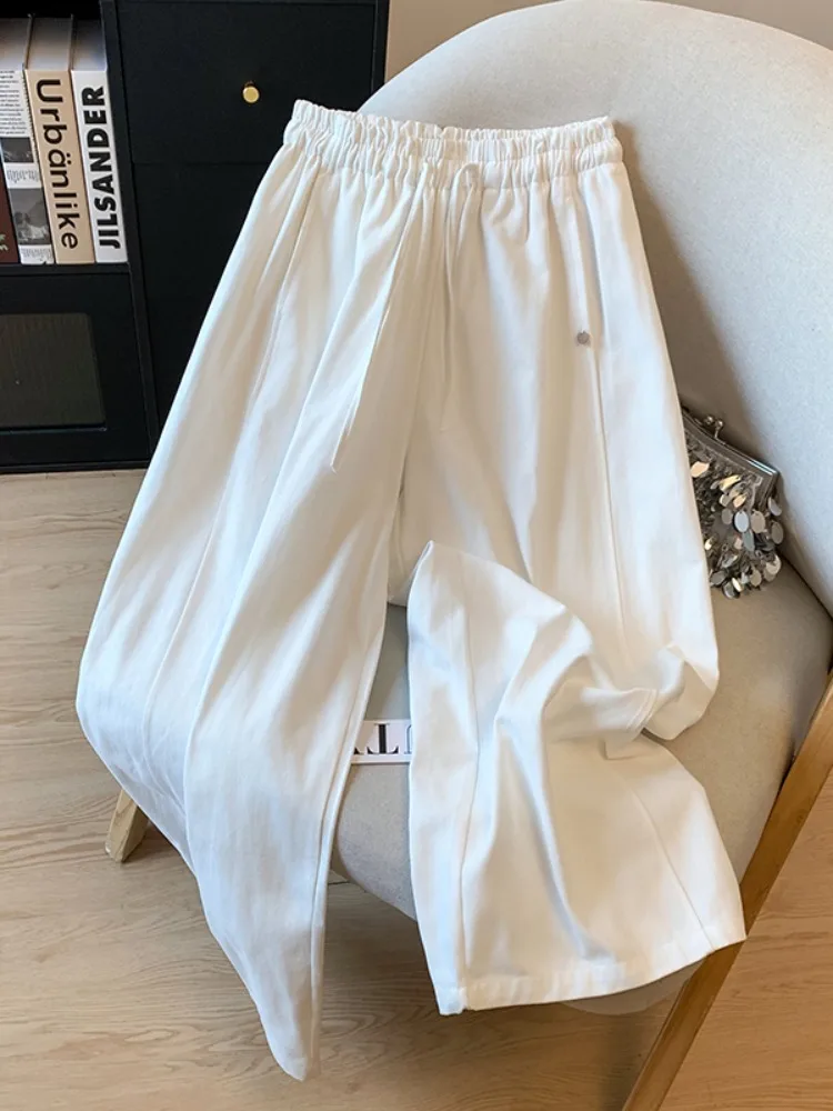 

Ladies Casual Straight Leg Cotton Pants Spring Autumn Loose Comfortable Qui Dry Wide Leg Sports Pants High Waist