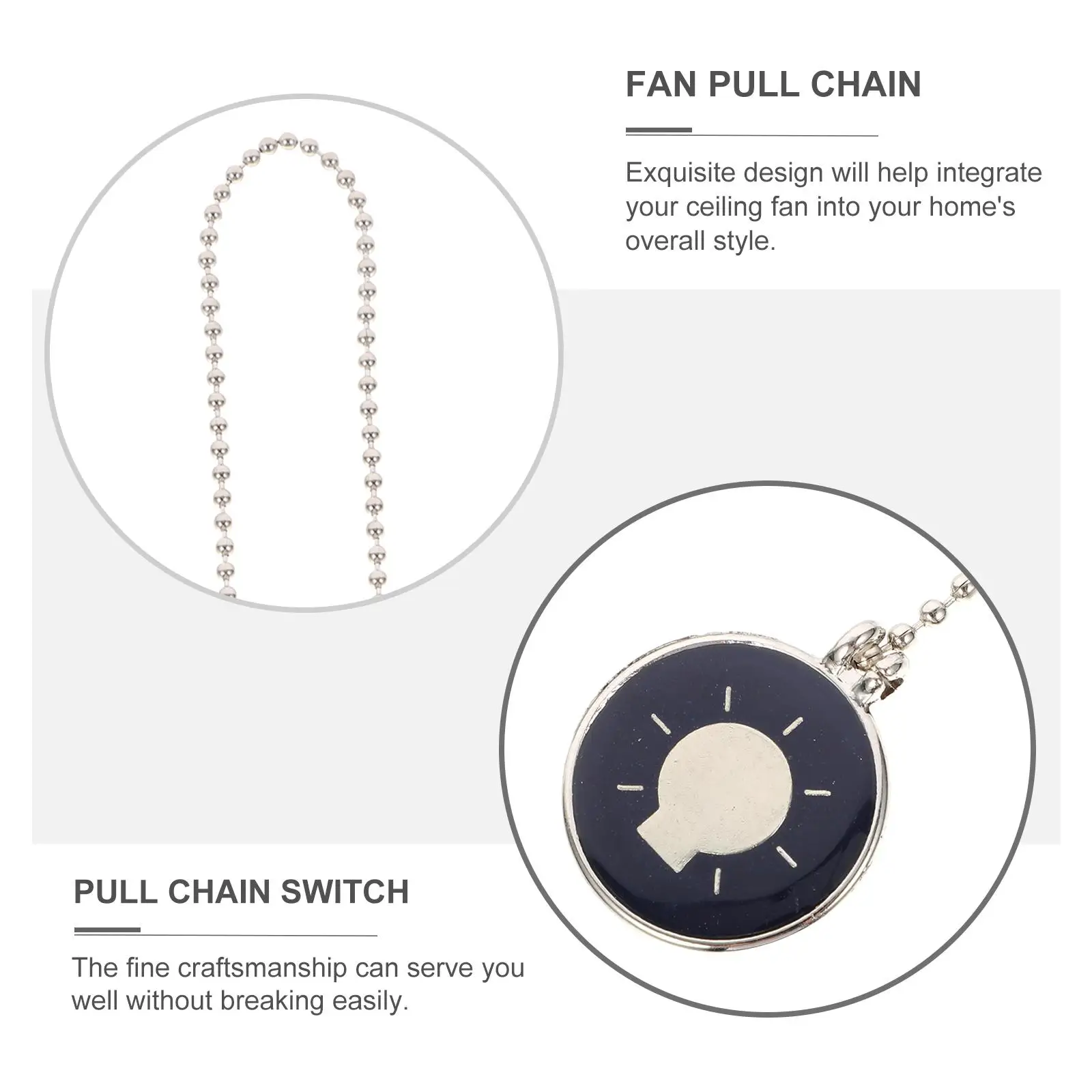 2Pcs Ceiling Fan Pull Chain Hanging Light Pendant Blue Cord Replacement Practical Bedroom Living Room Hallway Lighting