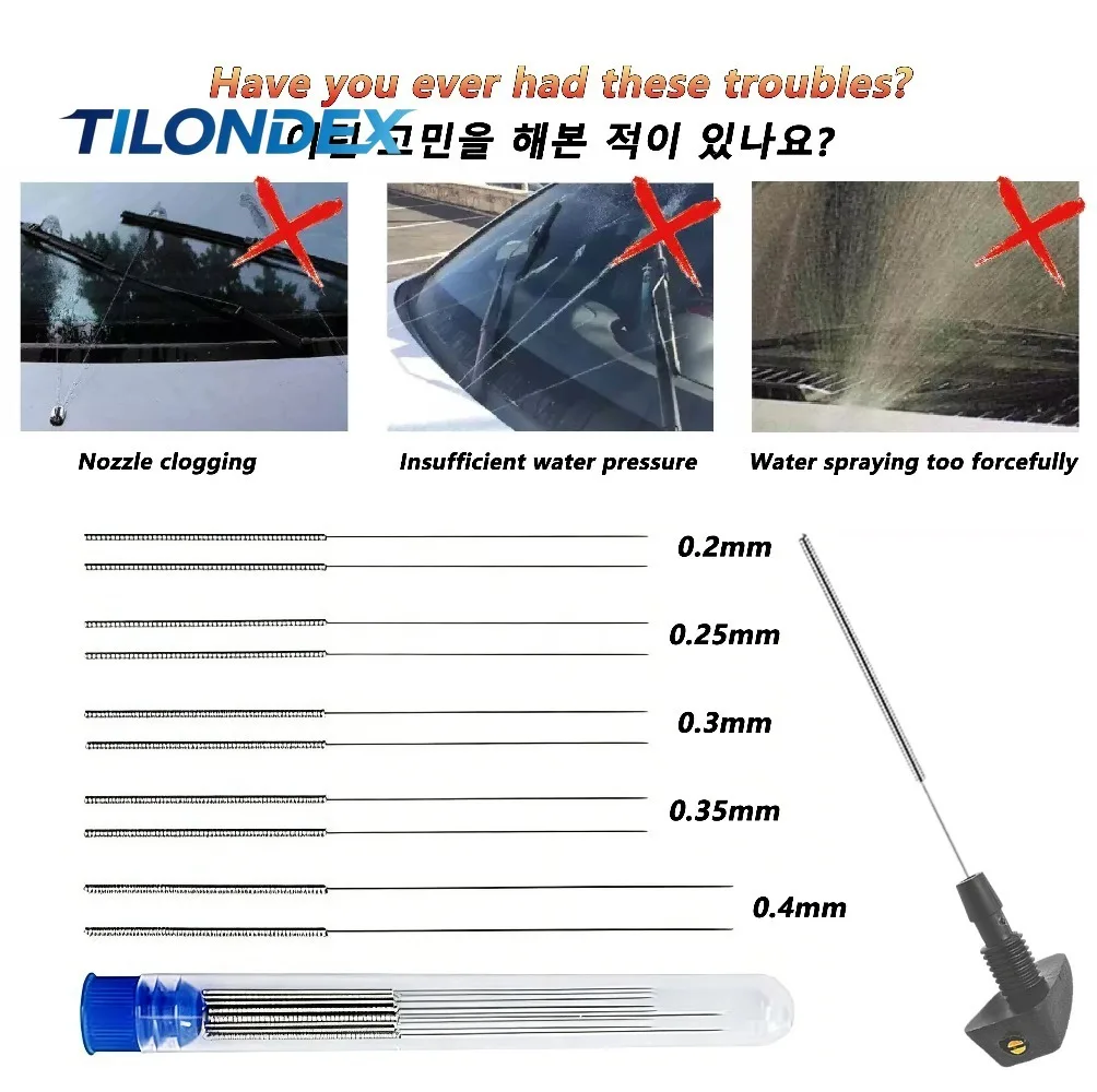 TILONDEX 10Pcs Stainless Steel Car Windscreen Jet Nozzle Washer Wiper Nozzle Cleaning Kit for 3D Printer Jets Gas Stoves