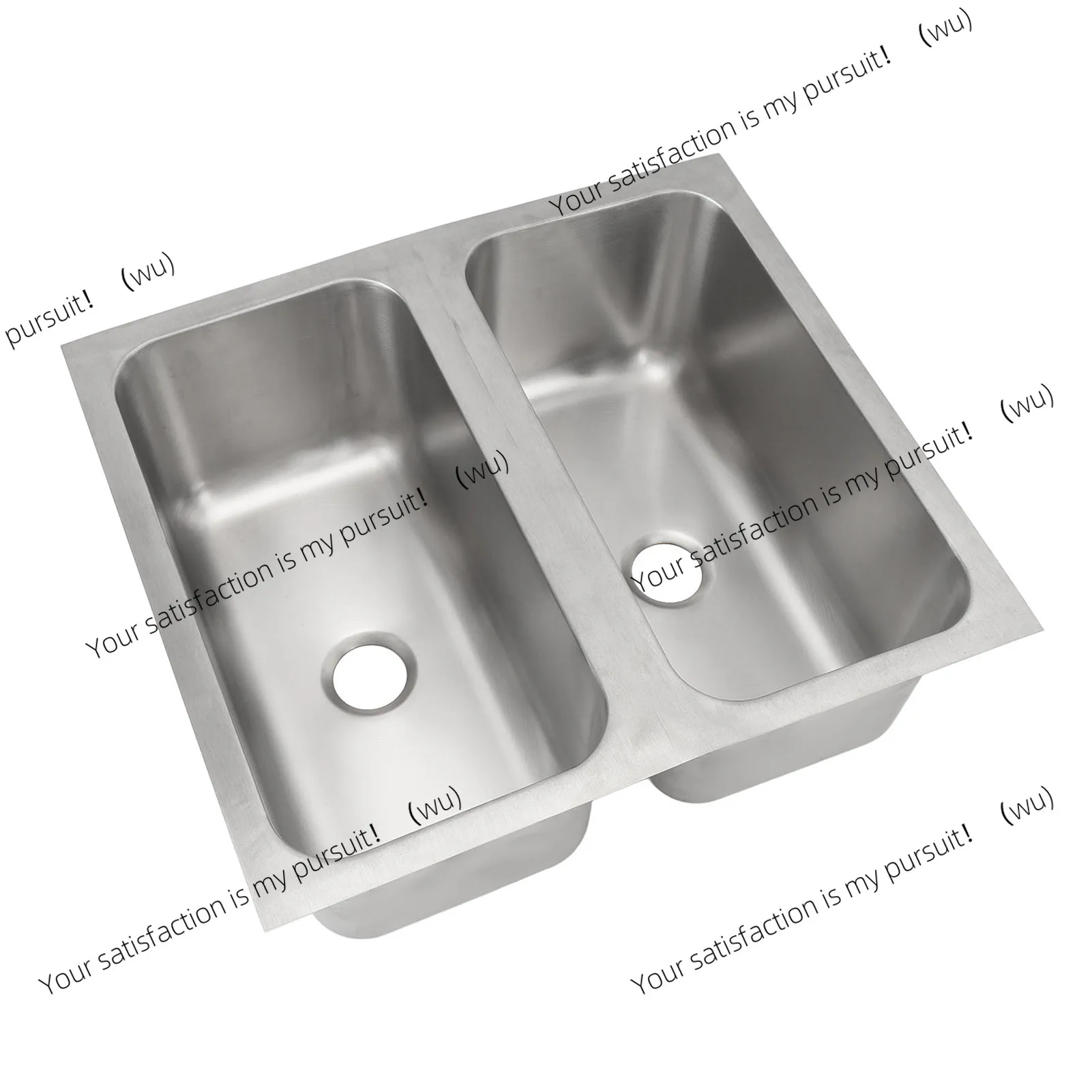 For Caravan Boat Motorhome Truck RV Sink 304 Stainless Steel Square Kitchen Double Bowl Sink with 40mm Drain Outlet