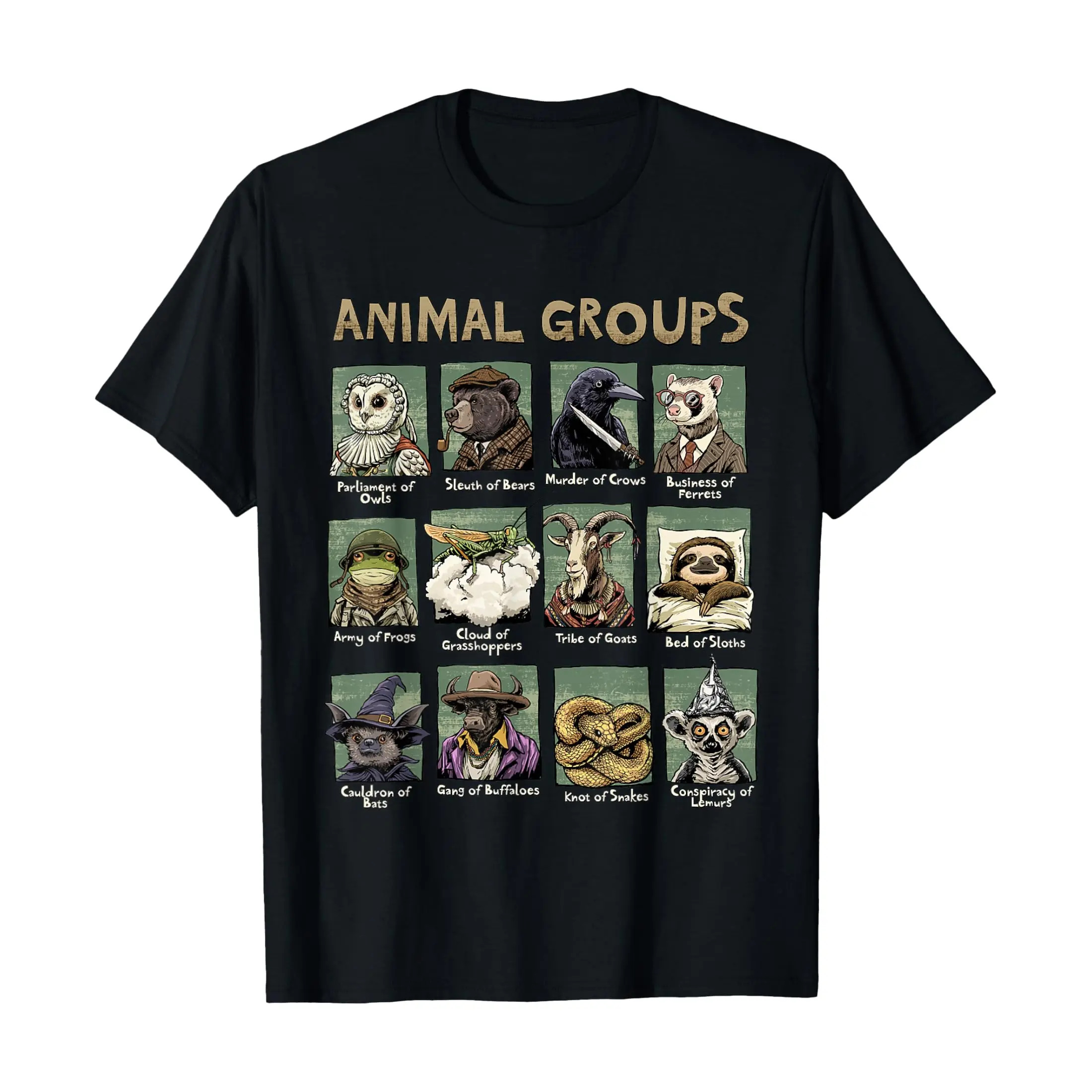 Animal Groups Unveiled - Educational Wildlife Design T-Shirt, Ultra Soft Comfortable Unisex Short Sleeve T-Shirt