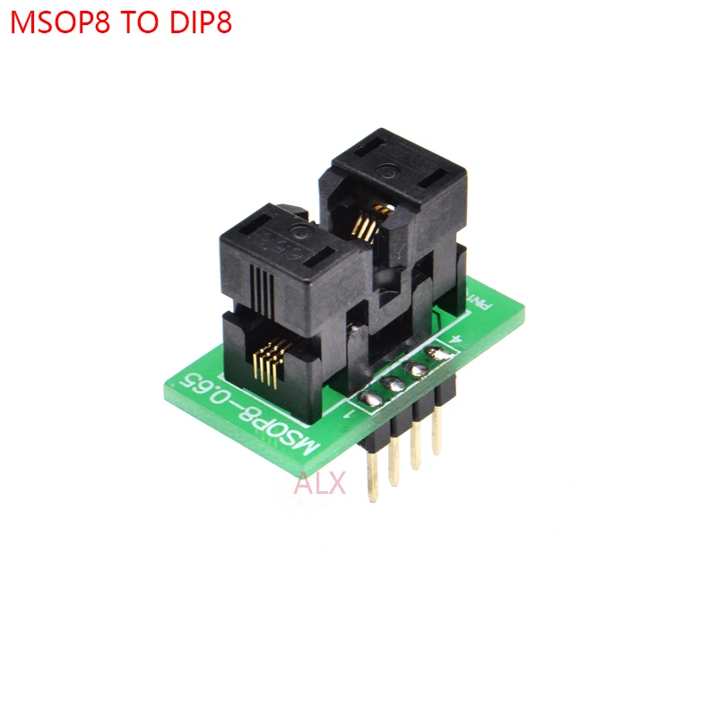1 szt. Adapter programatora Msop8 na Dip8 Gniazdo Msop na Dip Konwerter Mcu Chip Testowy Ic na Raster 0,65 mm