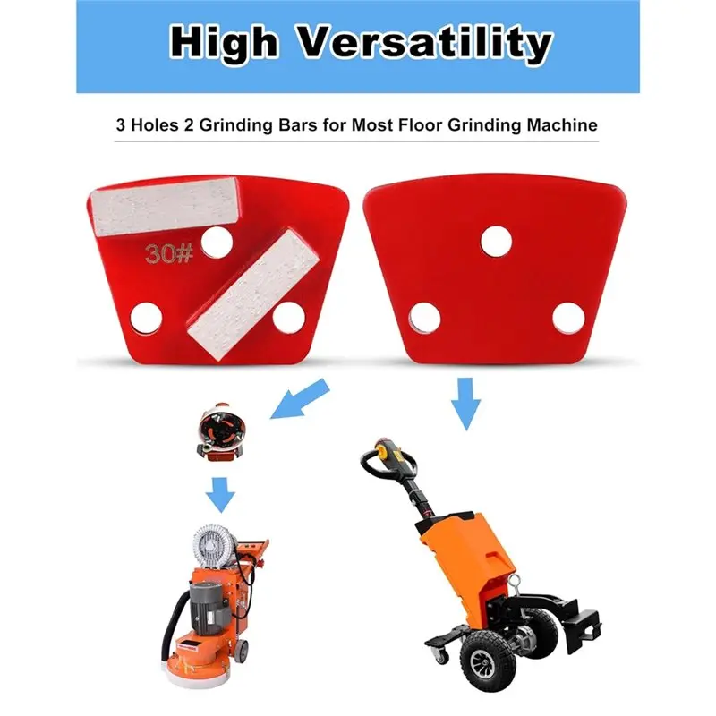 AB34-Concrete Floor Grinding Disc Trapezoid Diamond Grinding Disc 30 Grit Metal Scraper Shoes Kit