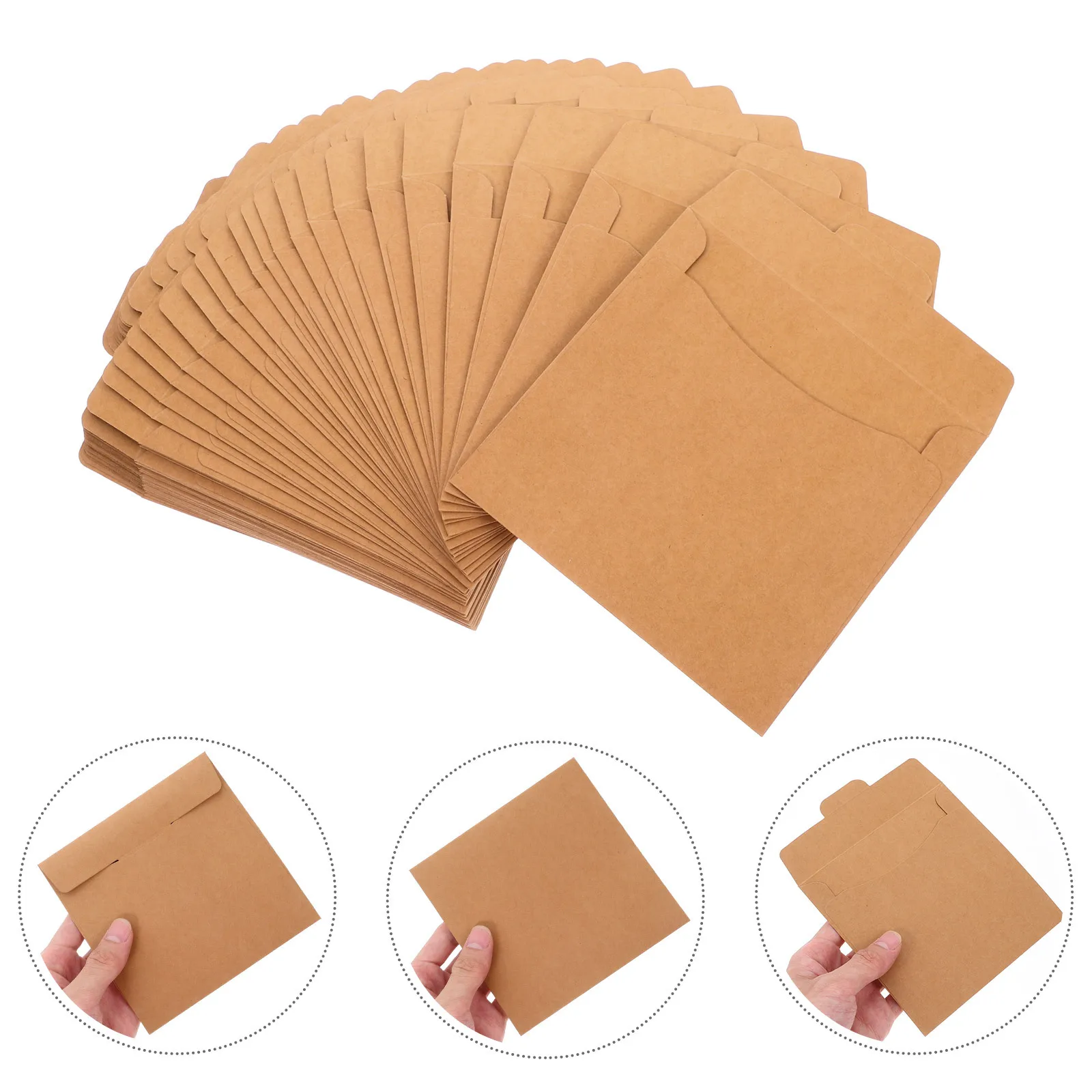 50pcs Cd Bag Vintage Paper Dvd Cd Storage Case Holder Square For Cds Dvds Greeting Cards Envelopes Mailers Organizer Sleeve