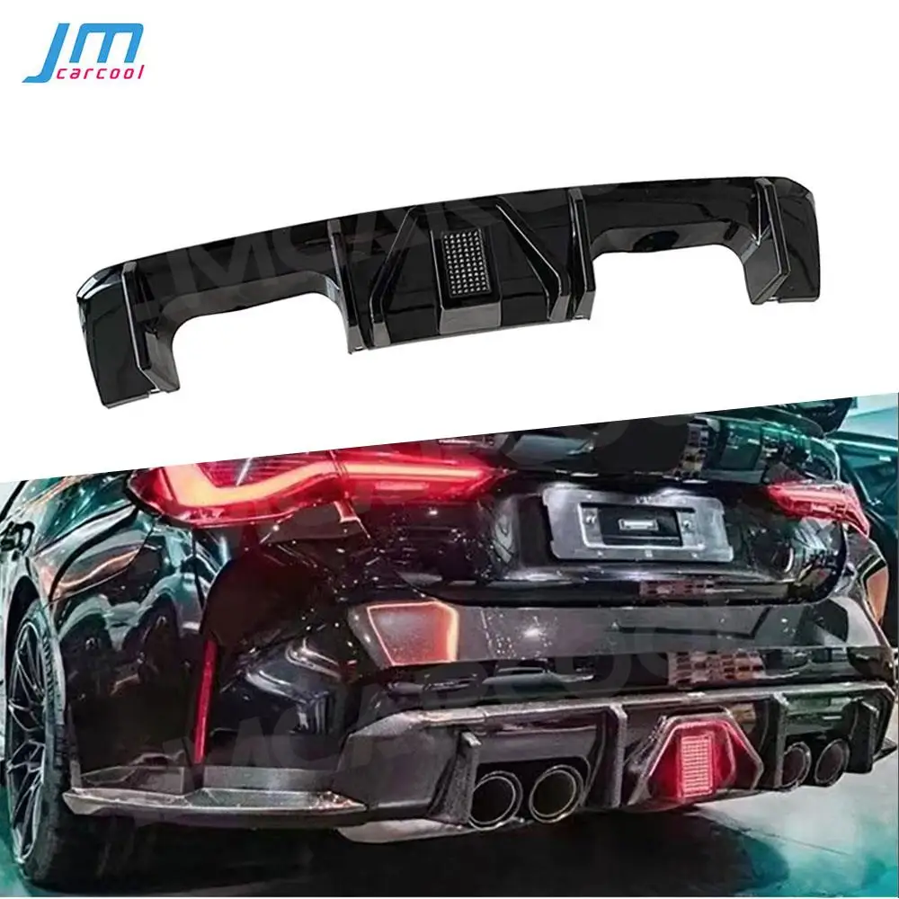 

Dry Carbon Fiber Rear Diffuser Bumper Lip Spoiler with LED Light for BMW 3 4 Series G80 M3 G82 G83 M4 2021+ Bodykits Accessories